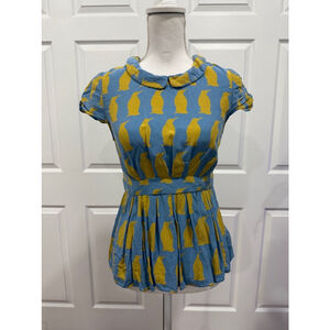 Anthropologie "Adelie Blouse" by Charlotte Taylor, Penguins, 4, Retail $168